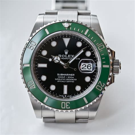 rolex anniversary green bezel|rolex submariner date 126610lv.